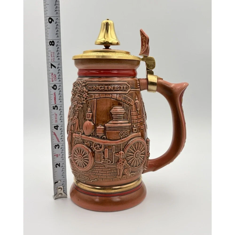 Vintage Avon 1989 Tribute to American Firefighters Collectors Fireman Stein Bell